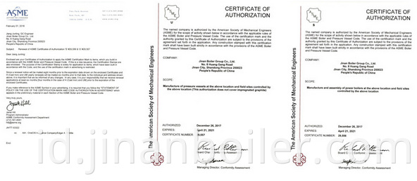 Company certificates